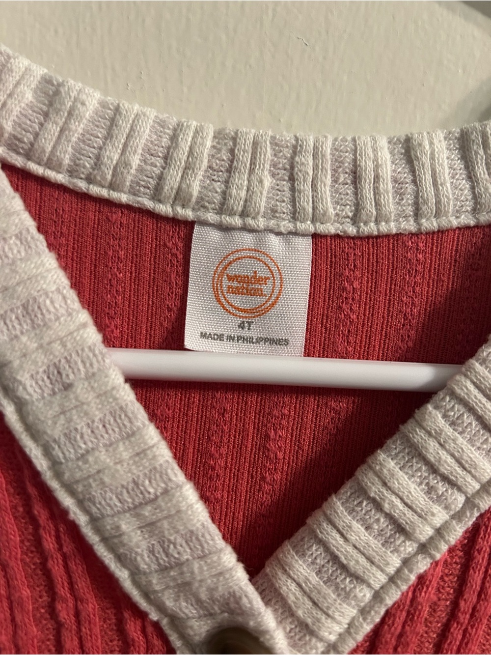 Healthknit Red & Gray Ribbed Button-Front Sweater - Picture 3 of 3